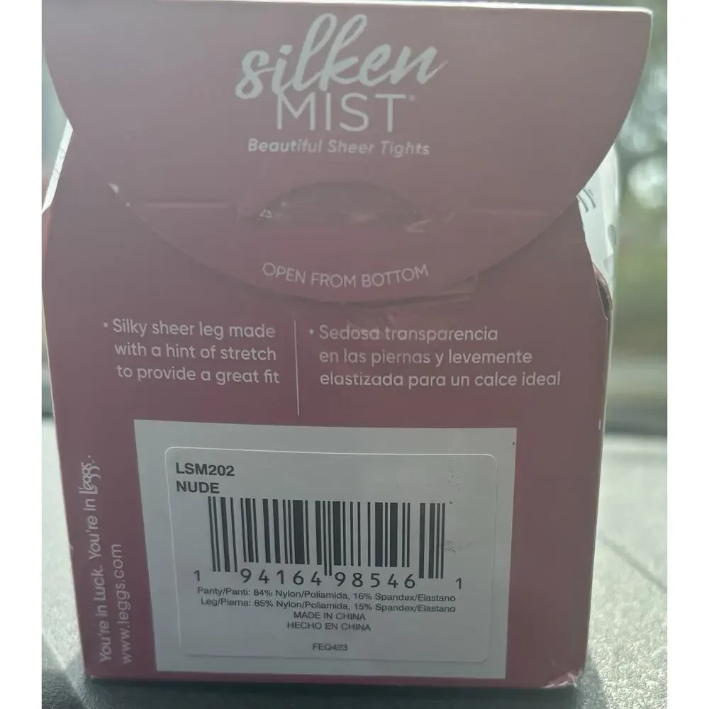 Leggs Silken Mist Pantyhose Tights Control Top Ultra Sheer Q Nude